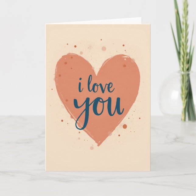 Carte d'art de cœur Je t'aime (Devant)
