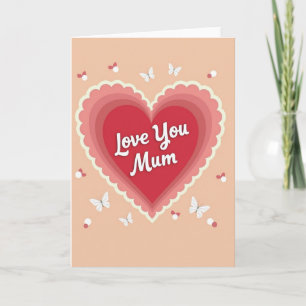 Carte d'art de cœur pour maman que j'aime