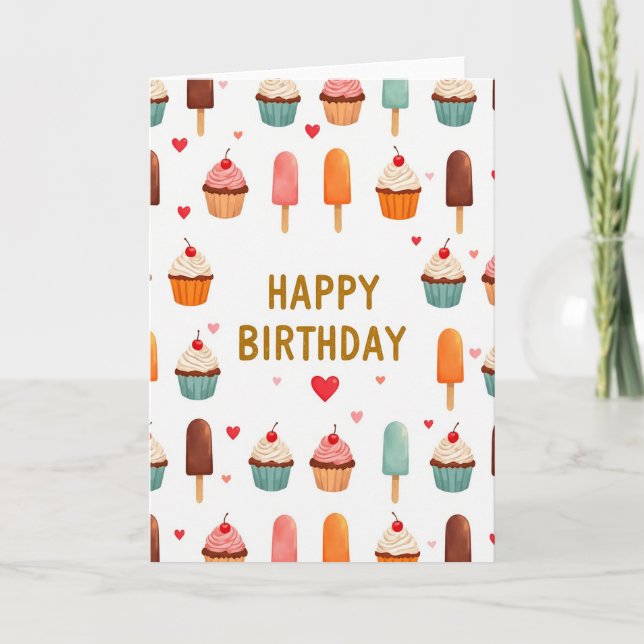 Carte d'art de confections d'anniversaire (Devant)