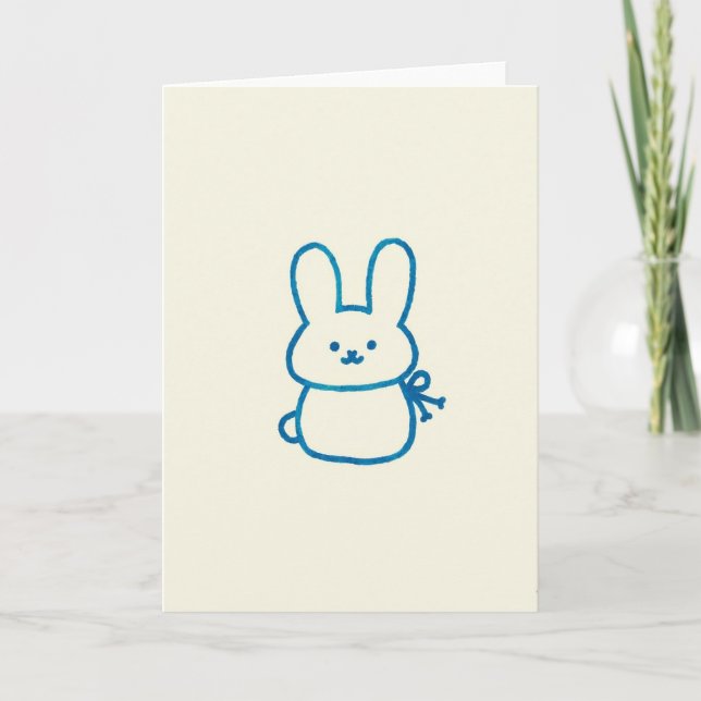 Carte d'art de créature bleue mignonne (Devant)