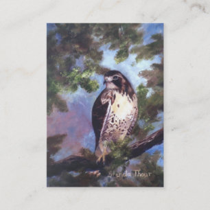 Carte d'art de faucon coupée la queue par rouge