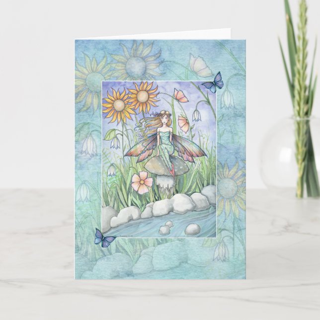 Carte d'art de fée des fleurs, carte de vœux de Mo (Devant)