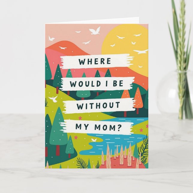 Carte d'art de gratitude pour maman pittoresque (Devant)