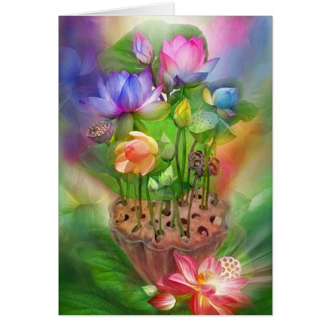 Carte d'art de guérison Lotus Chakras (Devant)