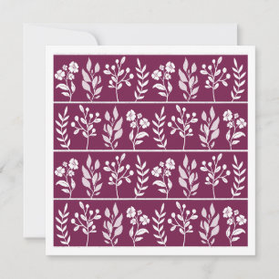 Carte d'art de jardin floral à rayures botaniques