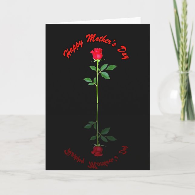 Carte d'art de la fête des mères Crimson Rose (Devant)