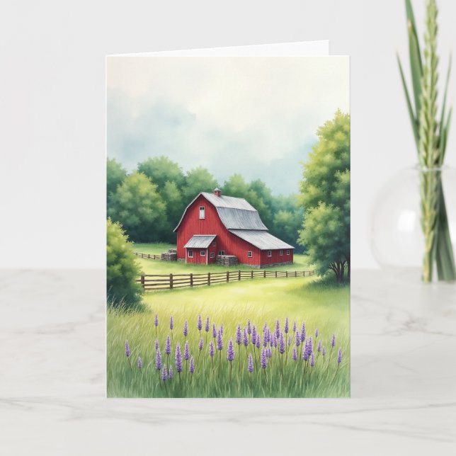 Carte d'art de la Fête des Pères Crimson Barn (Devant)