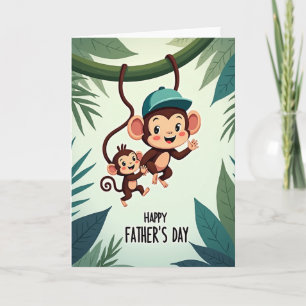Carte d'art de la fête des pères de la jungle