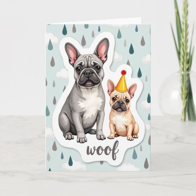 Carte d'art de la Fête des Pères Grey Dog (Devant)