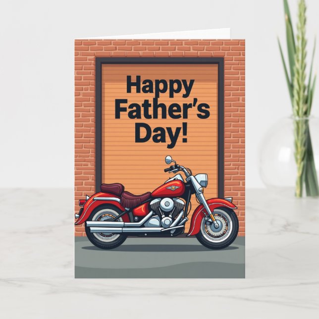 Carte d'art de la fête des pères moto (Devant)