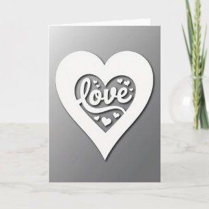 Carte d'art de l'amour au cœur blanc