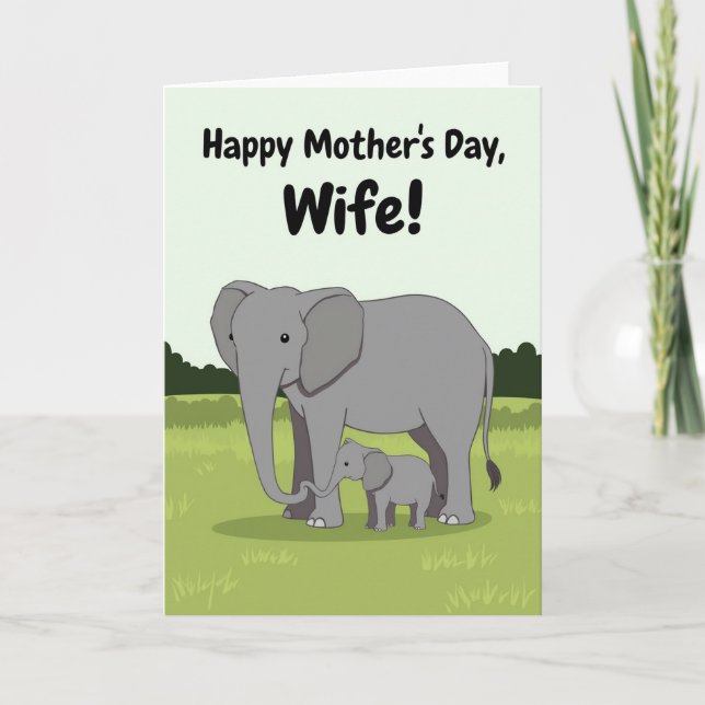 Carte d'art de l'amour de l'éléphant doux (Devant)