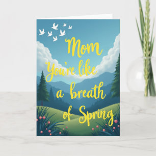 Carte d'art de l'amour de maman de printemps