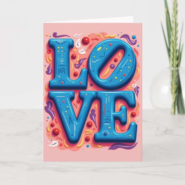 Carte d'art de l'amour simple (Devant)