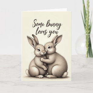 Carte d'art de lapin doux