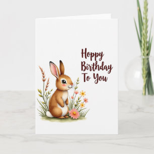 Carte d'art de lapin joyeux