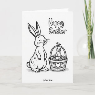 Carte d'art de lapin printanier joyeux