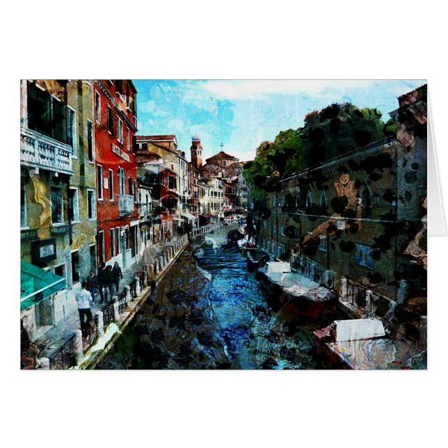 Carte d'art de l'Italie de canal de Venise (Devant horizontal)
