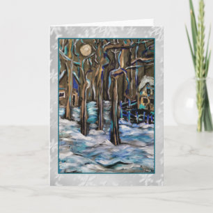 Carte d'art de lune d'hiver