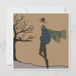 Carte d'art de mode pour la neige des vacances d'h