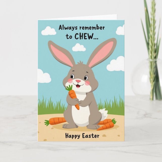 Carte d'art de Pâques Chew Happy (Devant)