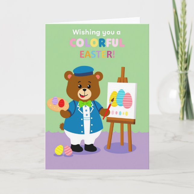Carte d'art de Pâques en or faux (Devant)