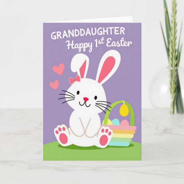 Carte d'art de Pâques pour petite-fille (Devant)