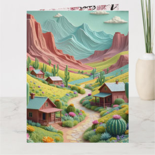 Carte d'art de paysage du désert occidental 3D – C