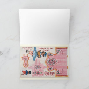Carte d'art de poupée en papier de ballerine vinta