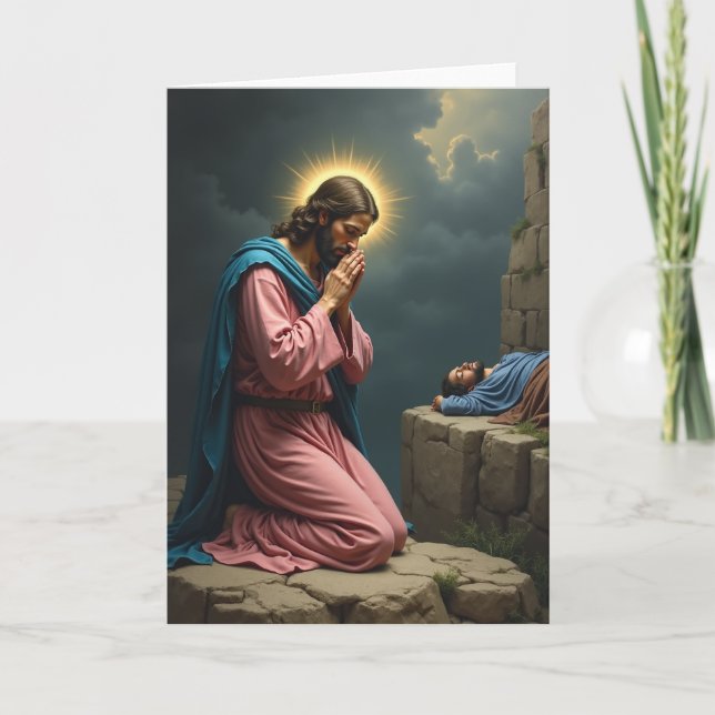 Carte d'art de scène de prière sacrée (Devant)