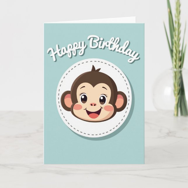 Carte d'art de singe joyeux (Devant)