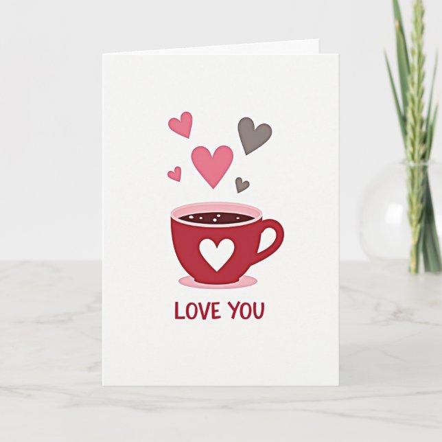 Carte d'art de tasse Love You (Devant)