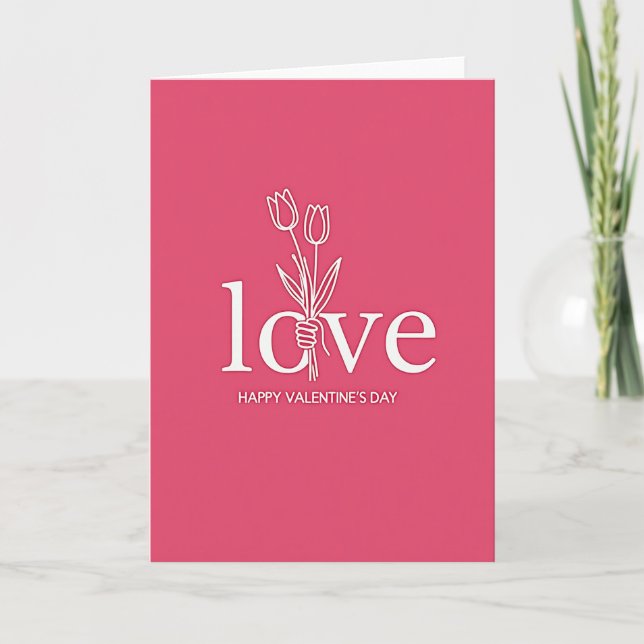 Carte d'art de tulipe d'amour fuchsia (Devant)