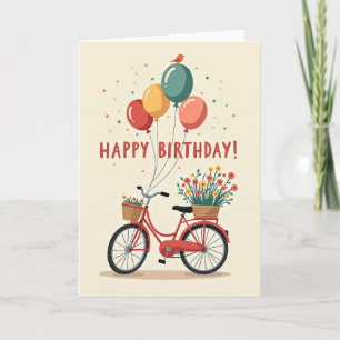 Carte d'art de vélo d'anniversaire