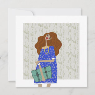 Carte d'art d'illustration de mode Fashionista ten