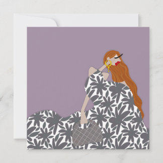 Carte d'art d'illustration de mode Féminin Glamour