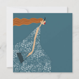 Carte d'art d'illustration de mode féminine Chic C