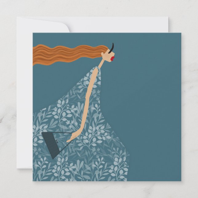 Carte d'art d'illustration de mode féminine Chic C (Devant)