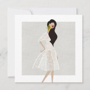 Carte d'art d'illustration de mode féminine douce