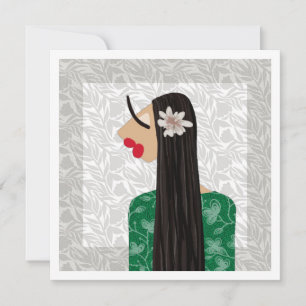 Carte d'art d'illustration de mode Trendy Girl 1b