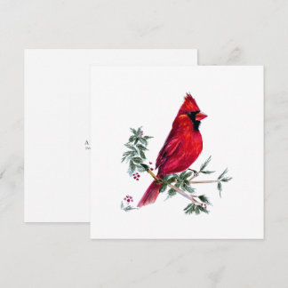 Carte d'art du Cardinal à l'aquarelle par Amy DeVa