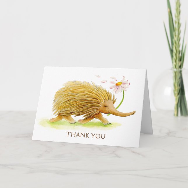 Carte d'art Echidna whimna animal watercolor (Devant)