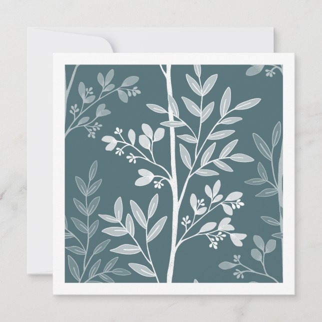 Carte d'art en silhouette florale fine de brume de (Devant)
