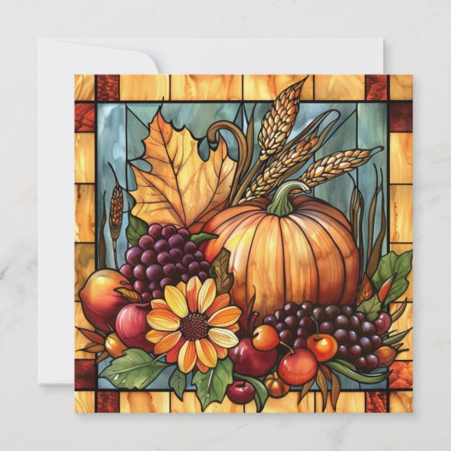Carte d'art en verre d'automne (Devant)
