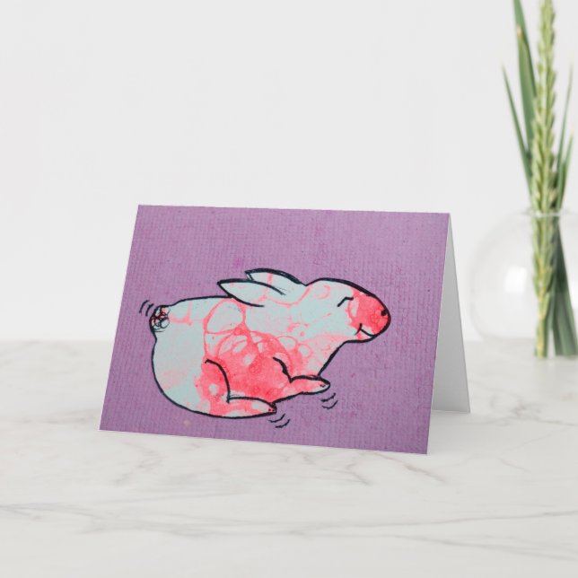Carte d'art encadrable de lapin de Pâques (Devant)