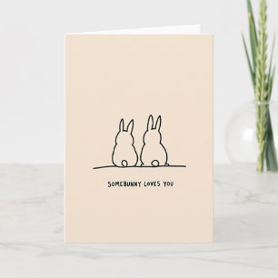 Carte d'art esquisse d'amour de lapin