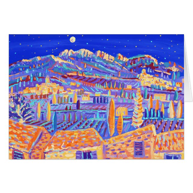Carte d'art : Étoiles scintillant au-dessus de la (Devant horizontal)