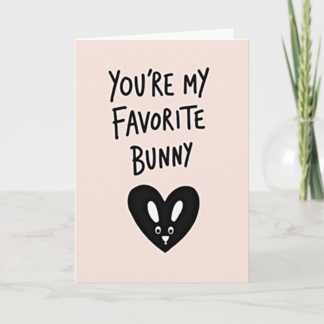 Carte d'art Favori Lapin Cœur (Devant)