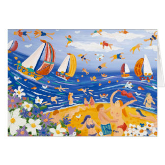 Carte d'art : Festins pour la plage. Sunbathers et