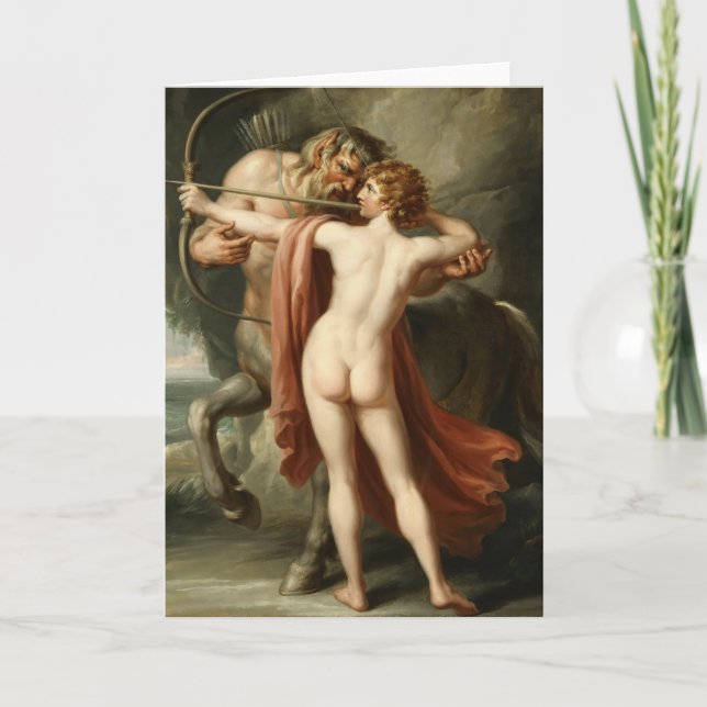 Carte d'art fin Chiron instruisant Achille (Devant)
